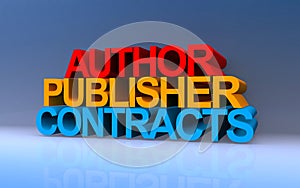 author publisher contracts on blue