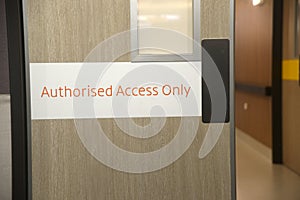 Authorised access only in hospital