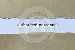 Authorised personnel on white paper