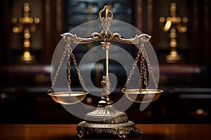 Authoritative Scales justice court. Generate Ai