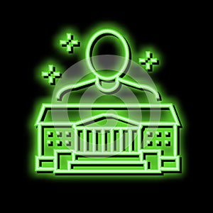 authority law neon glow icon illustration