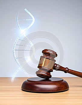 Bioethics and the Law DNA Helix with Gavel