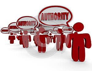 Authority People Speech Bubbles Experts Top Knowledge Skilled Re