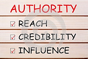 Authority Reach Credibility Influence photo