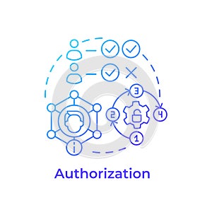 Authorization blue gradient concept icon