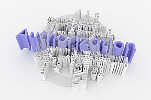 Authorization, ICT, information technology keyword words cloud. For web page, graphic design, texture or background.