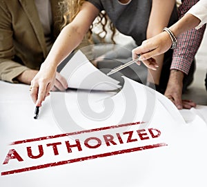 Authorize Allowance Approve Permit Graphic Concept photo