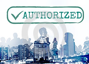 Authorized Approve Permission Sanction Graphic Concept photo