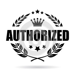 Authorized laurel vector icon