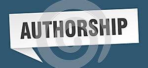 authorship banner. authorship speech bubble.