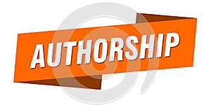 authorship banner template. ribbon label sign. sticker
