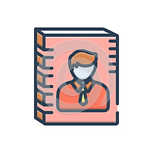 Color illustration icon for Authorship, blogging and binder photo