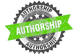 Authorship stamp. authorship grunge round sign.