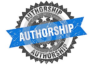Authorship stamp. authorship grunge round sign. photo