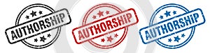 authorship stamp. authorship round isolated sign. photo