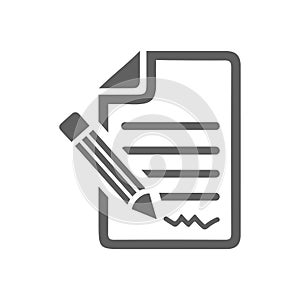 Authorship, write, pencil, writing icon. Gray vector design