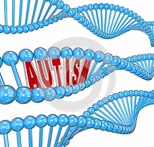 Autism 3d Word DNA Genes Disorder Brain Learning Condition