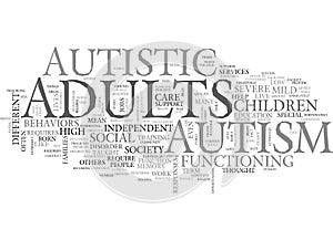 Autism In Adults Word Cloud photo