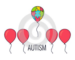 Autism awareness balloon poster