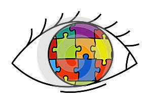 Autism awareness day. Autistic spectrum disorder logo