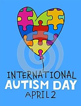 Autism awareness day. Autistic spectrum disorder vertical poster.