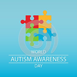 Autism awareness day social media post with square background illustration vector