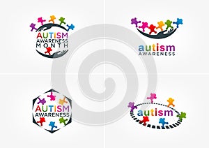 Autism awareness logo design photo