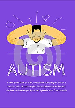 Autism. Early signs of autism syndrome in children. Signs and symptoms of autism in a child. Vector flat illustration