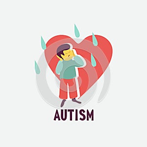 Autism. The emblem of the syndrome of autism in children. Children of rain. Vector illustration.