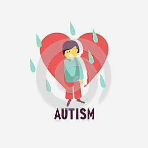 Autism. The emblem of the syndrome of autism in children. Children of rain. Vector illustration.