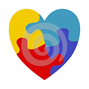 Autism Heart Puzzle Vector