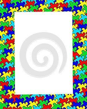 Autism jigsaw border frame photo