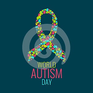 Autism poster with a ribbon