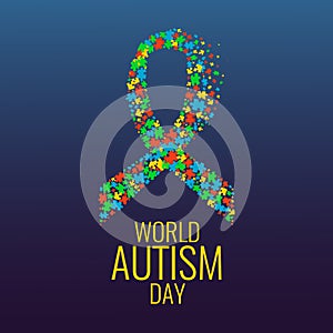 Autism ribbon awareness poster