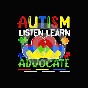 Autism Typographic t-shirt design. photo