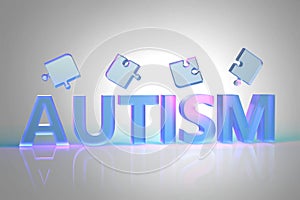 Autism word modern style lettering