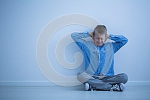 Autistic child is frustrated photo
