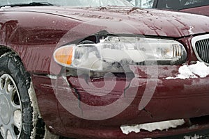 Auto Accident of Front Headlight