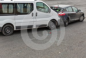 Auto accident involving two cars