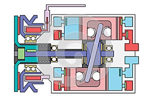 Auto air conditioner compressor schematic