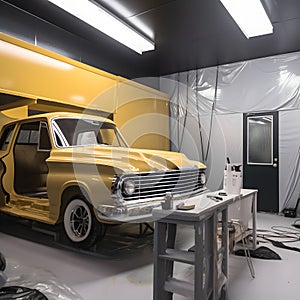auto body shop collision repair paint booth body work spr generative AI