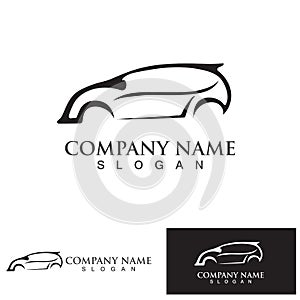 Auto car logo design with concept sports car vehicle icon silhouette.Vector illustration design template