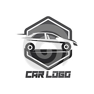 Auto car logo design with concept sports car vehicle icon silhouette.Vector illustration design template