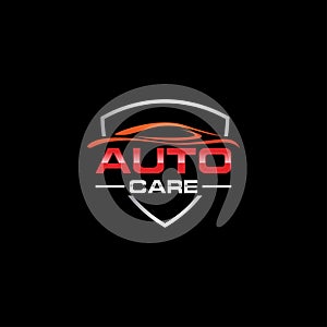 Auto car Logo Template vector icon Silver and red colors,