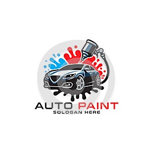 auto car paint logo template with paint gun
