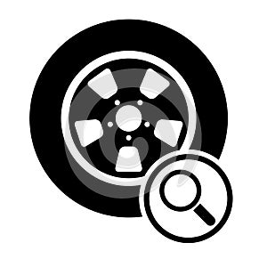 Auto car wheel icon, vehicle tire rim symbol, automotive race sport sign vector illustration