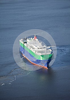 Auto carrier ship at sea