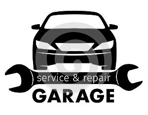 Auto center, garage service and repair logo, Vector Template.