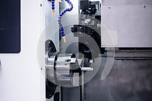 Auto CNC turning with robot drill milling factory, metal machine industry