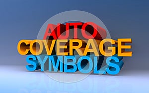 auto coverage symbols on blue
